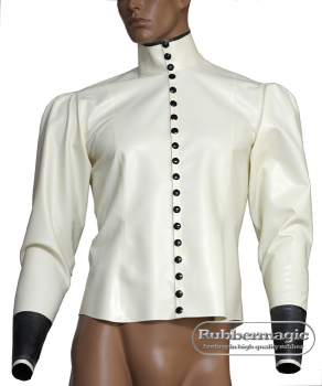 Elegant latex riding blouse for gentlemen