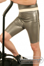 Latex cycling shorts with contrasting stripes