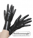 Anatomical black latex gloves, short