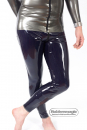 Latex leggings for men with attached waistband and 3 ways zipper