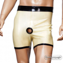 Latex shorts with latex cockring